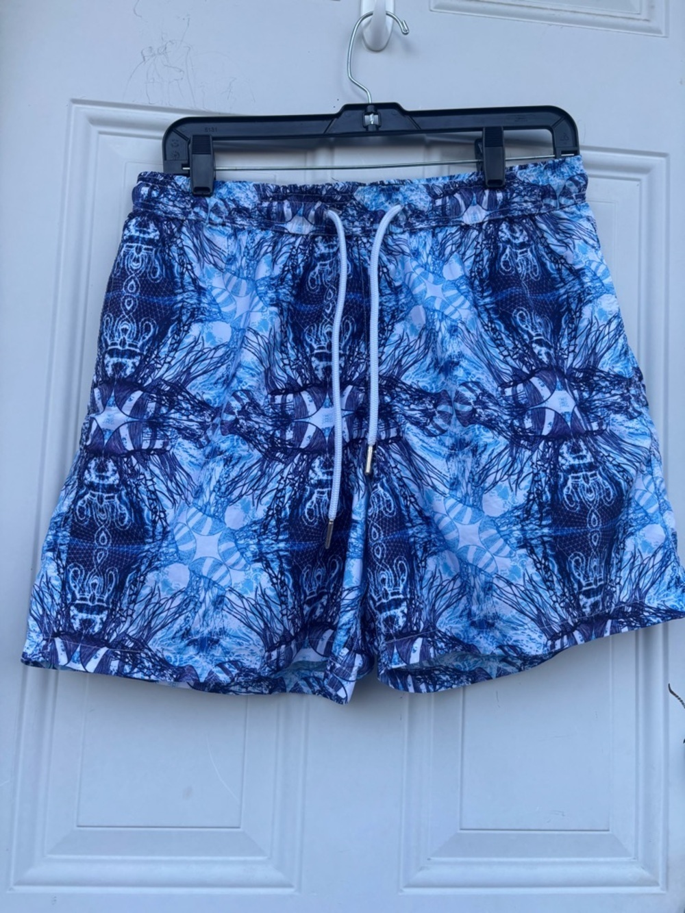 Jared Lang Blue Patterned Men's Swim Trunks